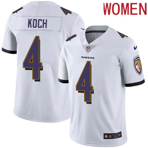 2019 Women Baltimore Ravens #4 Koch white Nike Vapor Untouchable Limited NFL Jersey